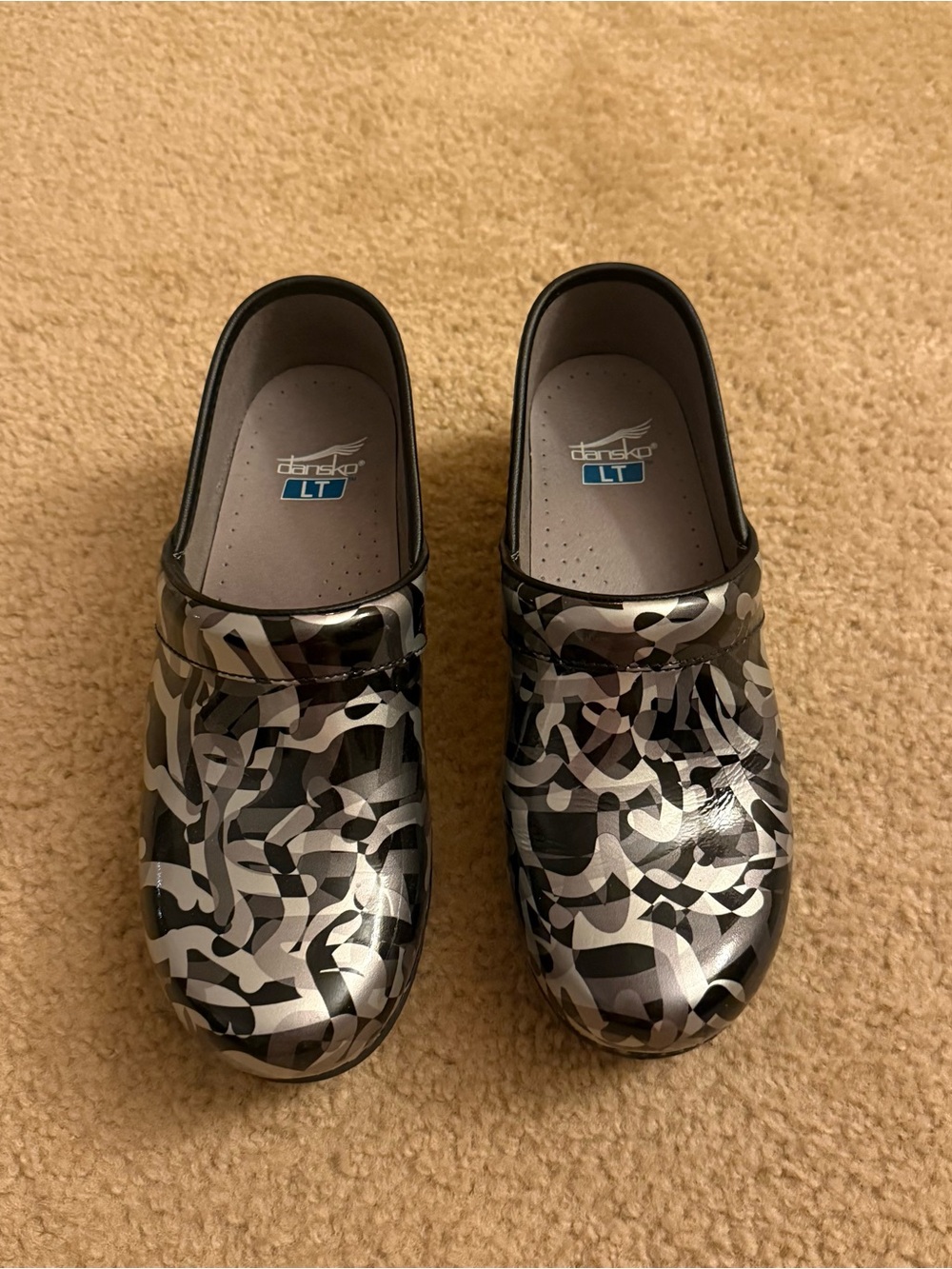 Dansko LT Black and Silver Clog Size 40